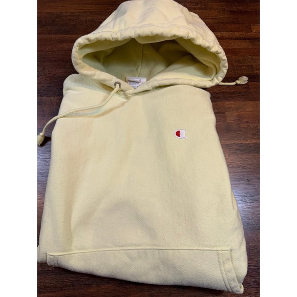Champion Tops - Vintage reverse weave champion hoodie.  Pastel yellow size large.